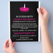Werbung für rosa Kerzen, Kerzen und Seifen Flyer (Hand)