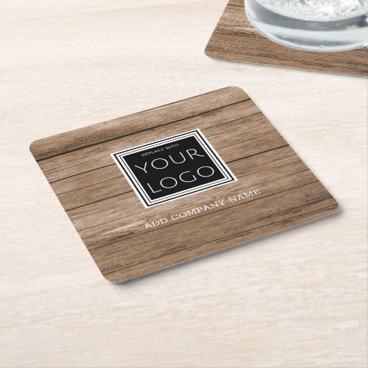 Werbung für rustikales Holz Rechteckiger Pappuntersetzer (angewinkelt)