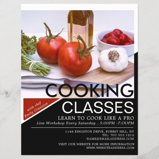 Werbung für Salate, Kochkurse Flyer (Vorne)