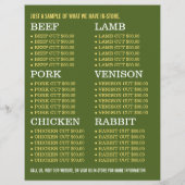 Werbung für Schafe in Feld, Bauer und Metzger Flyer (Hinten)