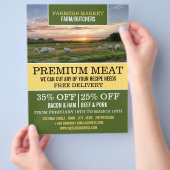 Werbung für Schafe in Feld, Bauer und Metzger Flyer (Hand)