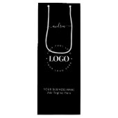 Werbung für Schwarz-weiße Logos Geschenktüte Für Weinflaschen (Vorderseite)