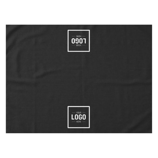 Werbung für Schwarz-weiße Logos Tischdecke (Vorderseite (Horizontal))