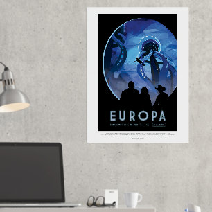 Werbung für Sci-Fi-Reisen, Mond Europa Foliendrucke