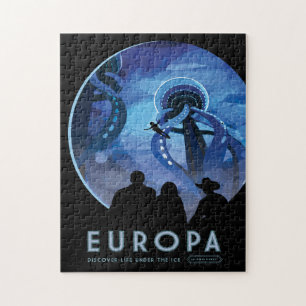Werbung für Sci-Fi-Reisen, Mond Europa Puzzle