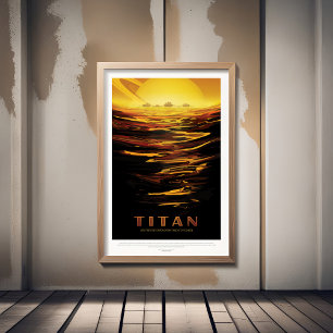 Werbung für Sci-Fi-Reisen, Mond Titan Poster