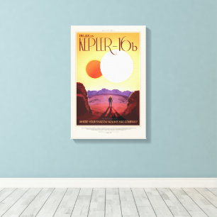 Werbung für Science-Fiction-Reisen, Planet Kepler  Leinwanddruck