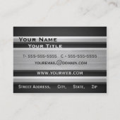 Werbung für Silber und Schwarz-Metal-Look Visitenkarte (Rückseite)