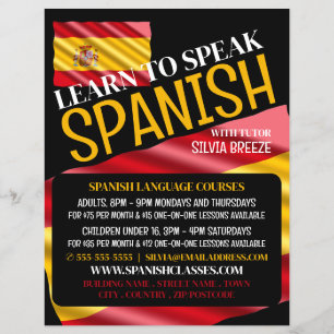 Werbung für Spanische Flagge, Spanische Sprachkurs Flyer