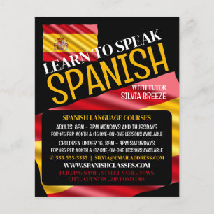 Werbung für Spanische Flagge, Spanische Sprachkurs Flyer