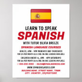 Werbung für Spanische Flagge, Spanische Sprachkurs Poster (Vorne)
