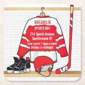 Werbung für Sportgeräte Bar Rechteckiger Pappuntersetzer (Vorderseite)