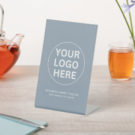 Werbung für umweltfreundliche Blue-l-Business-Logo Sockelschild