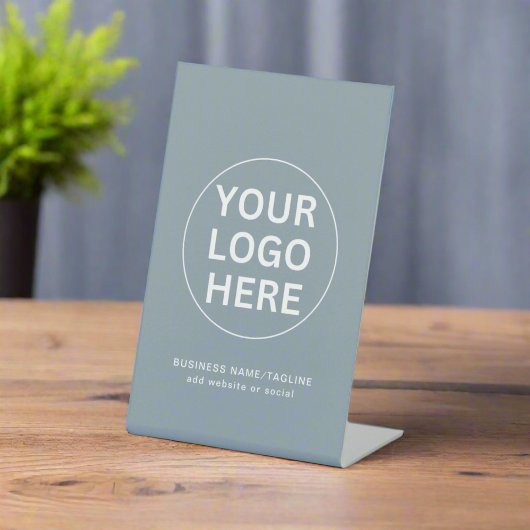 Werbung für umweltfreundliche Blue-l-Business-Logo Sockelschild