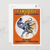 Werbung für Vintage Arzneimittelschmerzen Killer Postkarte (Vorne/Hinten)