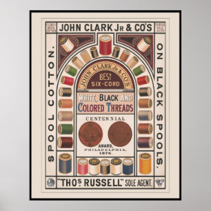 Werbung für Vintage Baumwollsägeblätter Poster