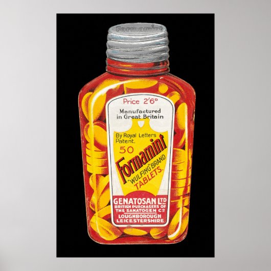 Werbung für Vintage formaminhaltige Medical Tablet Poster (Vorne)