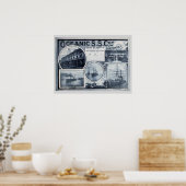 Werbung für Vintage Ozeandampffirmen Poster (Küche)