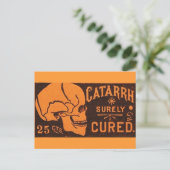 Werbung für Vintage Schädelmedizin Postkarte (Stehend Vorderseite)