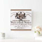 Werbung für Vintage Uhrenmacher Quadratische Wanduhr (Zuhause)