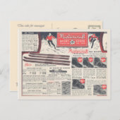 Werbung für Vintage Wintersportgeräte Postkarte (Vorne/Hinten)