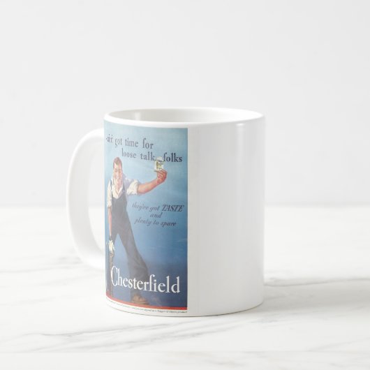 Werbung für Vintage Zigaretten Kaffeetasse (Vorderseite Links)