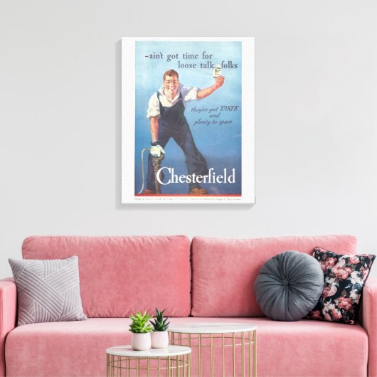 Werbung für Vintage Zigaretten Leinwanddruck (Insitu (Wohnzimmer))