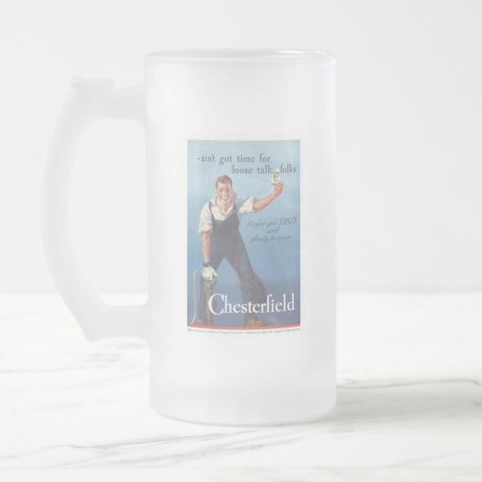 Werbung für Vintage Zigaretten Mattglas Bierglas (Links)