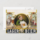 Werbung für Vintages Lagerbier Postkarte (Vorne/Hinten)