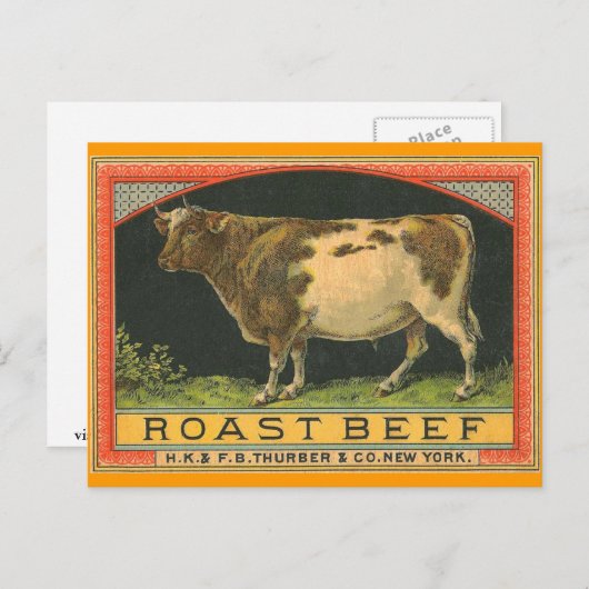 Werbung für Vintages RostRindfleisch Postkarte (Vorne/Hinten)
