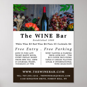 Werbung für Weinflaschen, Bar für Wein/Weinkeller Poster