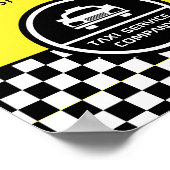 Werbung für "White Taxi Cab Circled"-Logos Poster (Ecke)