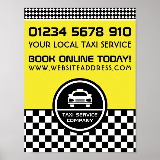 Werbung für "White Taxi Cab Circled"-Logos Poster (Vorne)