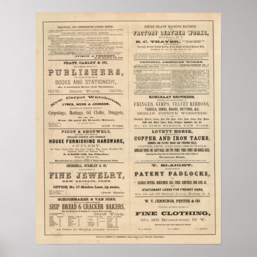 Werbung für zwölf Unternehmen, Poster (Vorne)