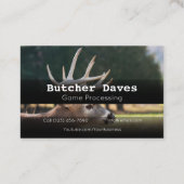 Werbung Game Deer Animal Processing Company Busi Visitenkarte (Rückseite)