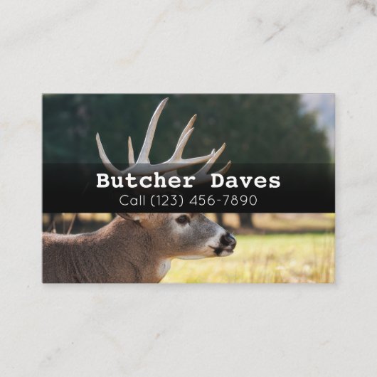 Werbung Game Deer Animal Processing Company Busi Visitenkarte (Vorderseite)