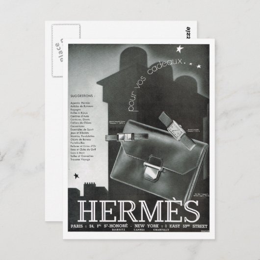 Werbung, Hermes Postkarte (Vorne/Hinten)