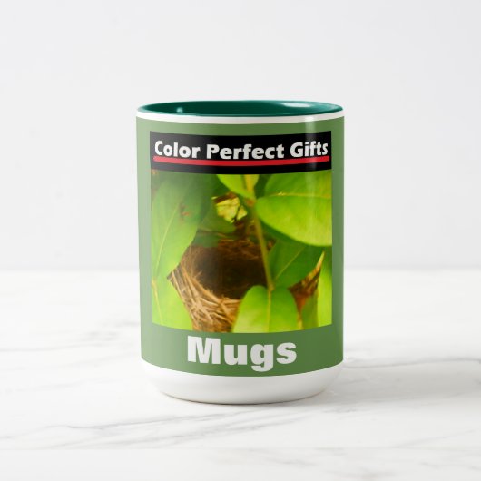 Werbung Hummingbird Nest Zweifarbige Tasse (Mittel)