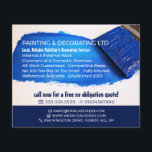 Werbung mit blauen Pinseln, Malern und Dekoratoren Flyer<br><div class="desc">Blue Paintbrush,  Painter & Decorator Werbe-Flyer von The Business Card Store.</div>