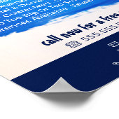 Werbung mit blauen Pinseln, Malern und Dekoratoren Poster (Ecke)