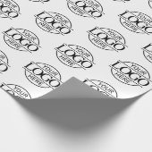 Werbung mit dem Logo für Unternehmen, schwarz und  Geschenkpapier (Ecke)