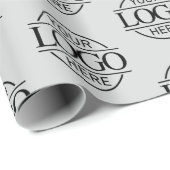 Werbung mit Firmenlogo, leicht grau Geschenkpapier (Rolleneckpunkt)