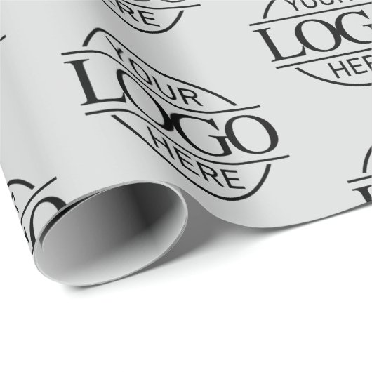 Werbung mit Firmenlogo, leicht grau Geschenkpapier (Rolleneckpunkt)