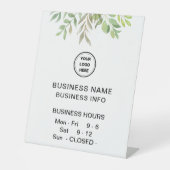 Werbung mit Logos Geschäftszeiten Sockelschild (Vorderseite)