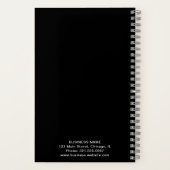 Werbung mit Sonderzeichen für Black Business Notizblock (Rückseite)