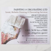 Werbung mit weißem Pinsel, Maler und Dekorator Flyer (Vorne)