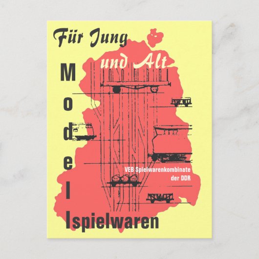 Werbung Modellspielwaren DDR Postkarte (Vorderseite)
