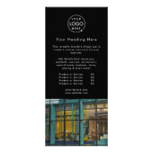 Werbung | Modern Black Foto Logo Werbekarte (Hinten)