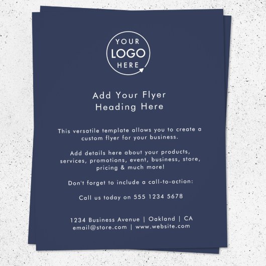Werbung | Navy Blue Modern Logo Flyer