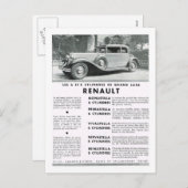 Werbung, Renault Feiertagspostkarte (Vorne/Hinten)